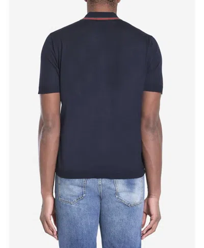 Gucci Knitted Wool Polo Shirt With Web Pattern