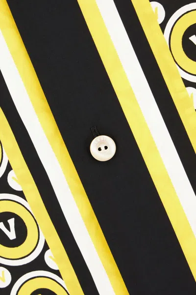 Valentino Bowling Shirt With Bulles Royales Print In Yellow