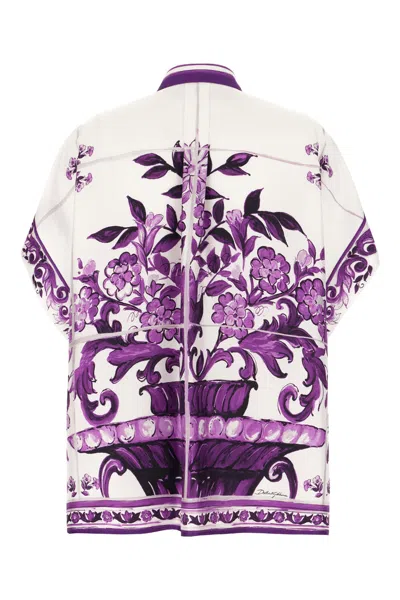 Dolce & Gabbana Silk Shirt With Bold Floral Print In Multi