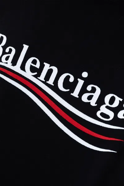 Balenciaga Logoed T-shirt In Black