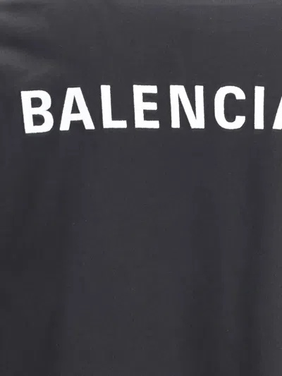 Balenciaga T-shirt With Logo Printed On The Front And Back In Black