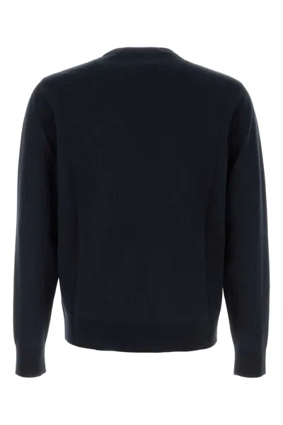 Gucci Maglione In Misto Seta Blu Notte  Uomo
