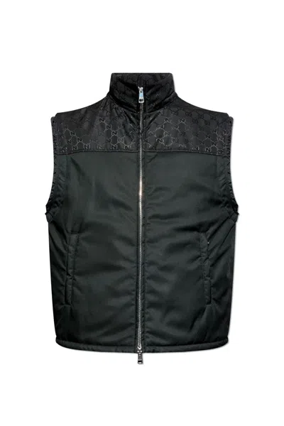 Gucci Nylon Gg Vest In Black