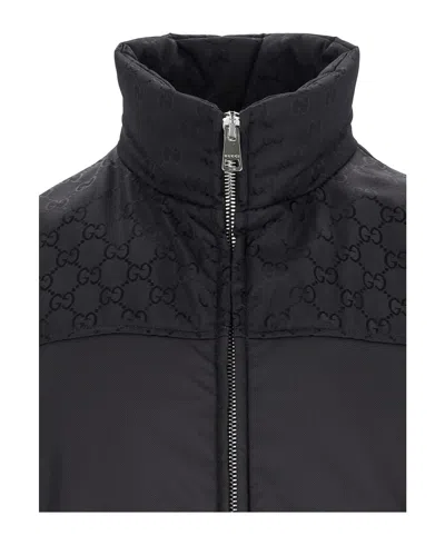 Gucci Nylon Gg Vest In Black