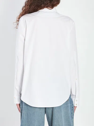 Gucci White Shirt With Pointed Collar With Tie Detail And Horsebit In Cotton Woman In White