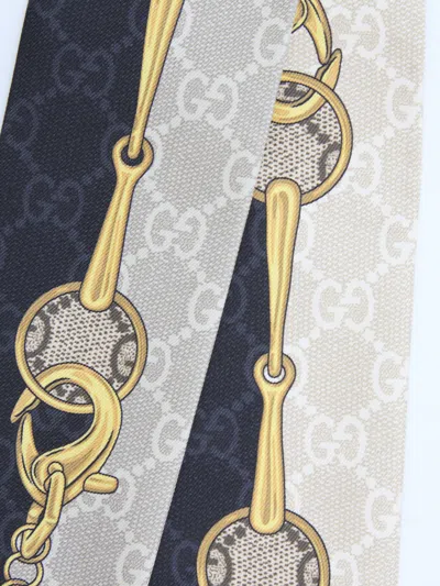 Gucci Silk Twill Bow In Neutral