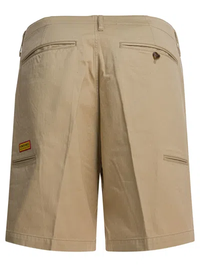 Human Made Beige Cotton Shorts In Brown