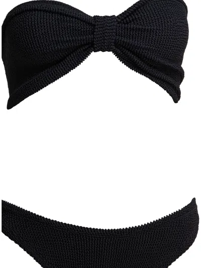Hunza G Bandeau Top With Bow Detail And High-cut Bottoms