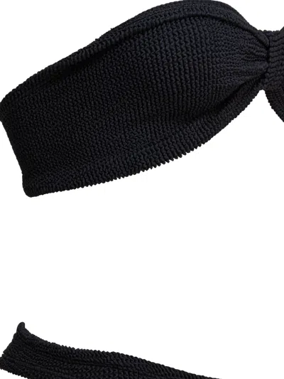 Hunza G Bandeau Top With Bow Detail And High-cut Bottoms