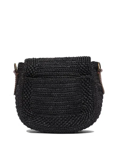 Ibeliev Black Raffia Crossbody Bag