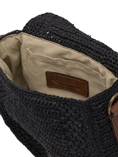 Ibeliev Black Raffia Crossbody Bag