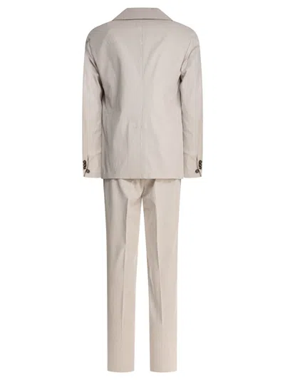 Incotex Tailored Suit With Buttoned Cuffs And Front Pockets In Neutral