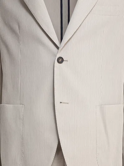 Incotex Tailored Suit With Buttoned Cuffs And Front Pockets In Neutral