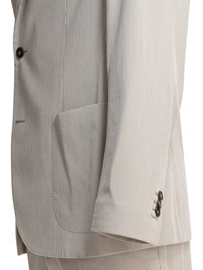 Incotex Tailored Suit With Buttoned Cuffs And Front Pockets In Neutral