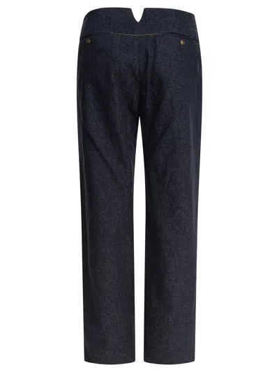 Ines De La Fressange Blue Viscose Trousers In Blue