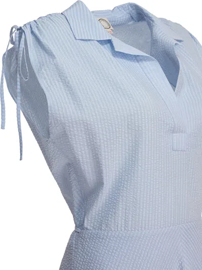 Ines De La Fressange Light Blue Cotton Dress In Blue