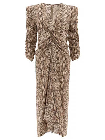 Isabel Marant Albini Python Print Silk Midi Dress