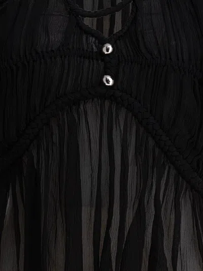 Isabel Marant Sheer Top Featuring Button Detail And Ruffled Hem
