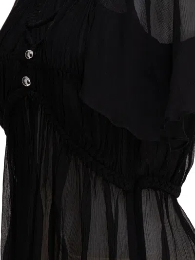 Isabel Marant Sheer Top Featuring Button Detail And Ruffled Hem