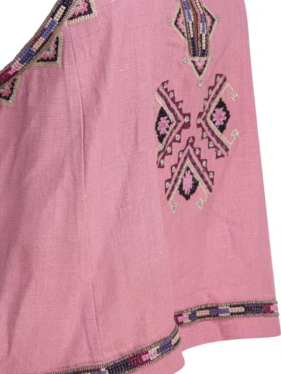 Isabel Marant Embroidered Sleeveless Tank Top In Pink