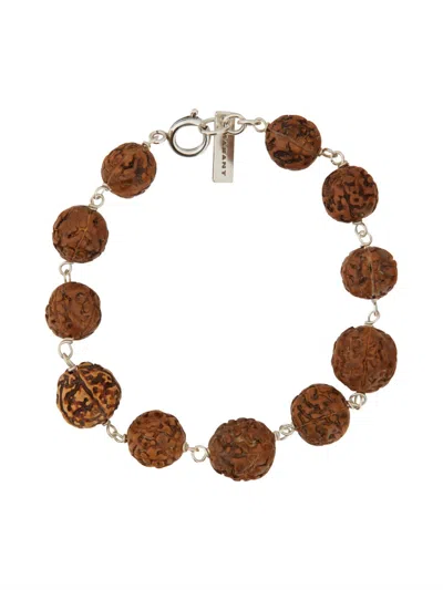 Isabel Marant Beige Rudraksha Seed Bracelets In Brown
