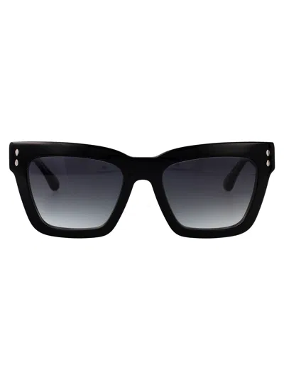 Isabel Marant Gradient Square Acetate Sunglasses In Black