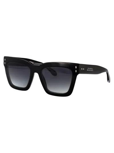 Isabel Marant Gradient Square Acetate Sunglasses In Black