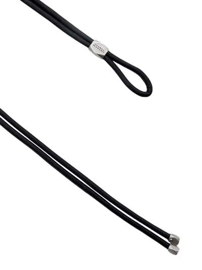 Isabel Marant Adjustable Knot Detail Belt With Metal Tips In Black