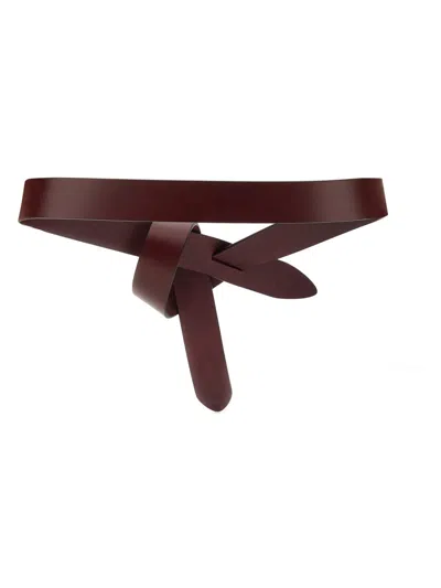 Isabel Marant Adjustable Knot Detail Belt With Smooth Finish In Brown