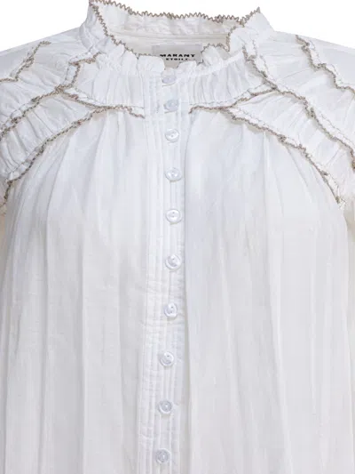 Isabel Marant Étoile Delicate Ruffled White Shirt With Button-down Front In White