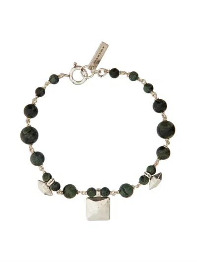 Isabel Marant Green Rock Metal Bracelets In Green