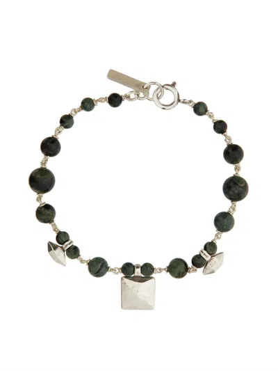 Isabel Marant Green Rock Metal Bracelets In Green