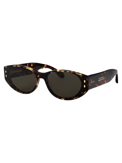 Isabel Marant Havana Acetate Sunglasses In Black