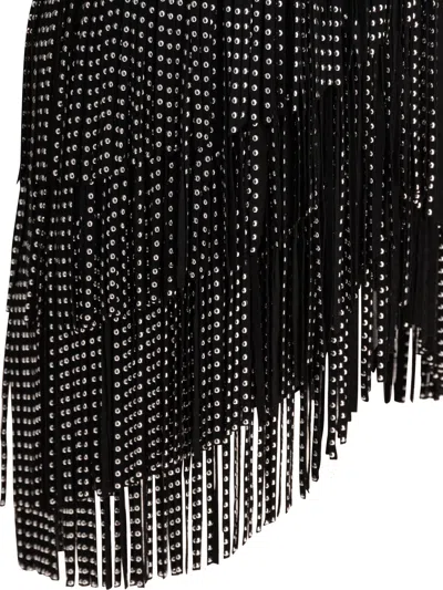 Isabel Marant Carmelia Studded Fringed Mini Skirt In Black