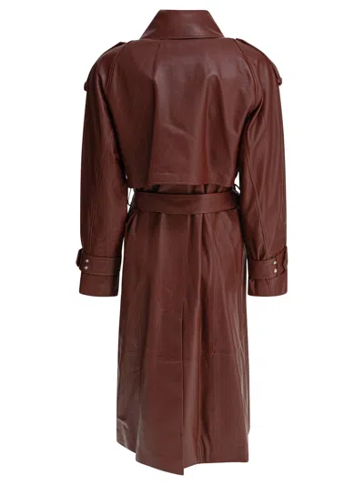 Ivy & Oak Mid-length Brown Leather Coat In Brown