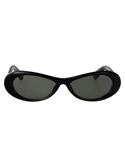 Jacquemus Oval-frame Sunglasses In Black