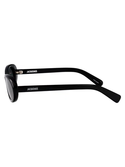 Jacquemus Oval-frame Sunglasses In Black