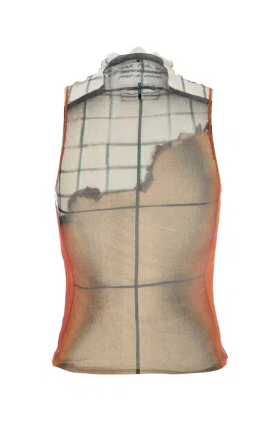 Jean Paul Gaultier Printed Tulle The Fire Tank Top