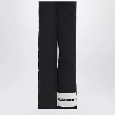 Jil Sander Black Padded Scarf With Logo