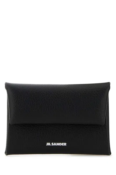 Jil Sander Coin Purse In Leather With Textured Finish