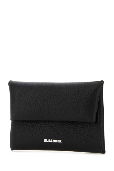 Jil Sander Coin Purse In Leather With Textured Finish