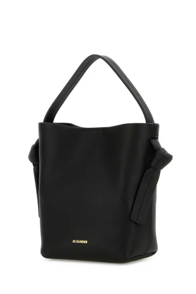 Jil Sander Black Leather Mini Knot Handbag