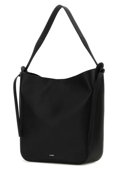 Jil Sander Borsa Shopping In Pelle Nera  Donna In Black