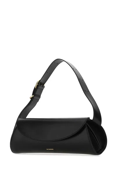 Jil Sander Women Black Leather Small Cannolo Shoulder Bag In Black