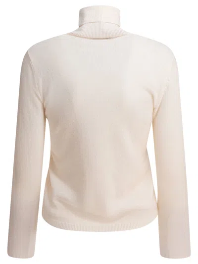 Kangra Cashmere Turtleneck Sweater With Cropped Hem In Neutral