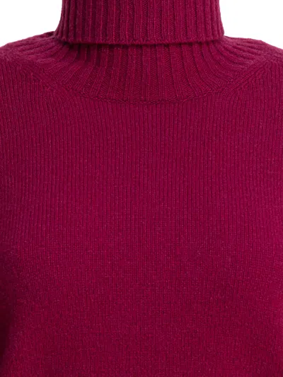 Kangra Cashmere Kangra Ribbed Turtleneck Knitwear In Rich Purple In Burgundy