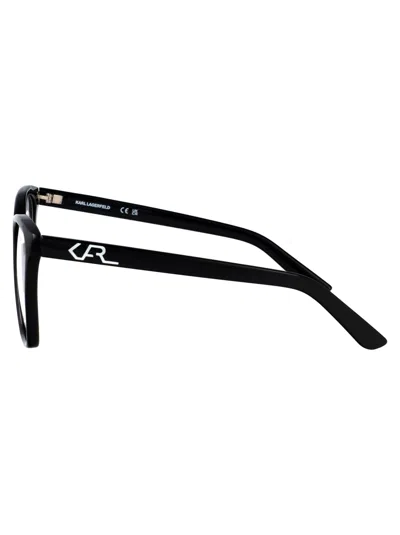 Karl Lagerfeld Textured Black Acetate Glasses In Black