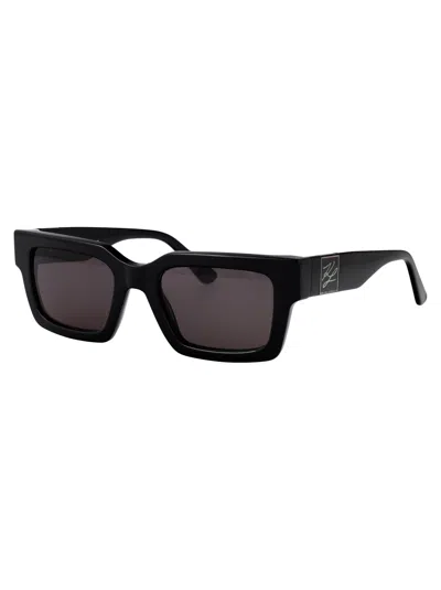 Karl Lagerfeld Black Acetate Sunglasses In Black