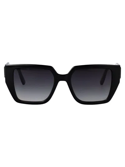 Karl Lagerfeld Rectangular Sunglasses Kl6098 S 1 In Black