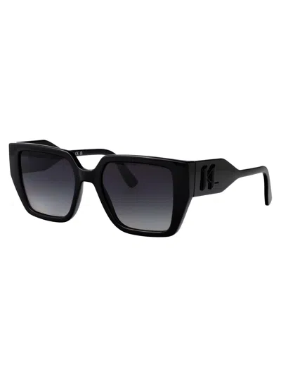 Karl Lagerfeld Rectangular Sunglasses Kl6098 S 1 In Black